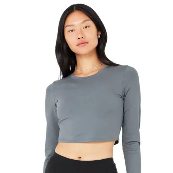 ALO CROP FINESSE LONG SLEEVE TOP - Picture 1 of 14